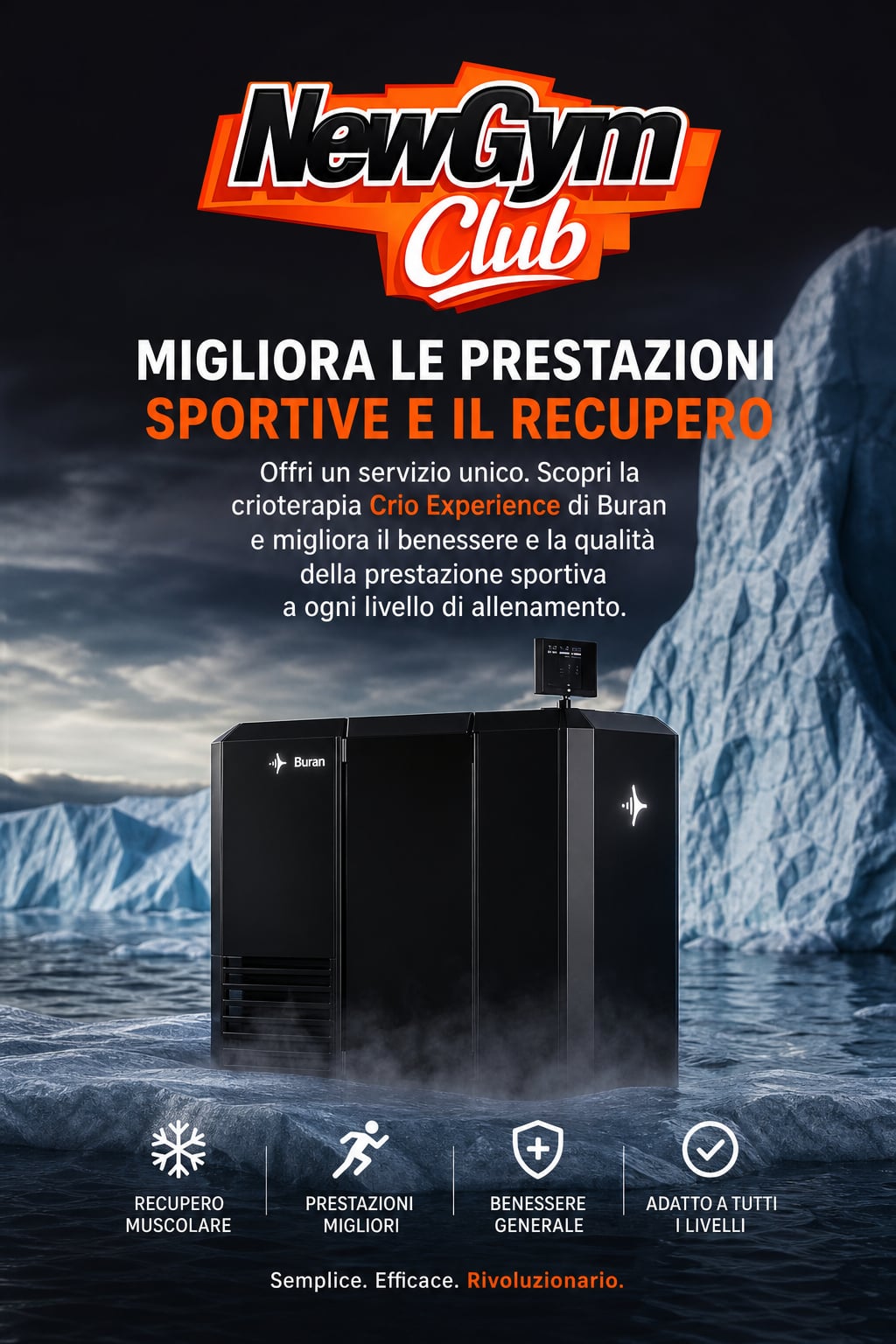 Crioterapia Crio Experience by Buran — in arrivo da NewGym Club Trieste